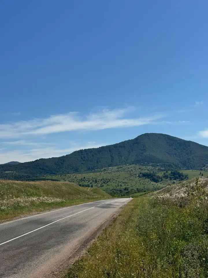 Дорога и гора в окрестностях Белокурихи